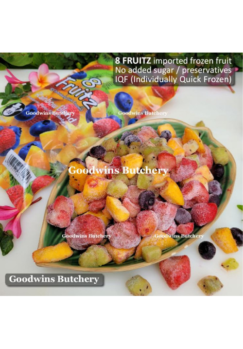 8Fruitz IQF frozen fruit MIXED RAINBOW BLEND 8 Fruitz 500g (Strawberry Blueberry Kiwifruit Mango)